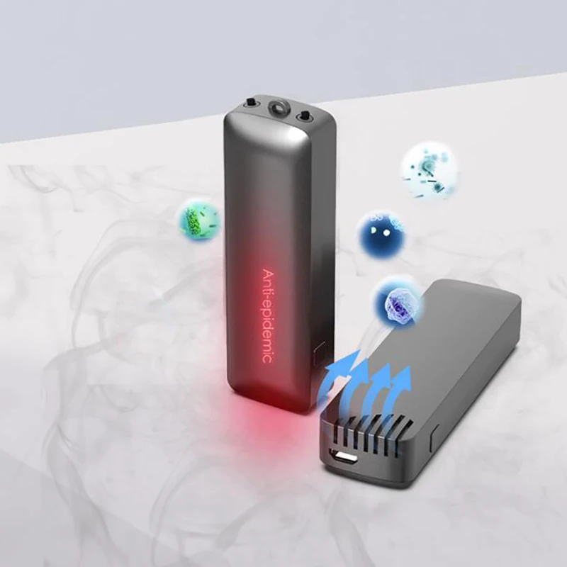 

2 Pack Personal Wearable Air Purifier Necklace USB Mini Portable Air Freshener Ionizer Negative Ion Generator Gray