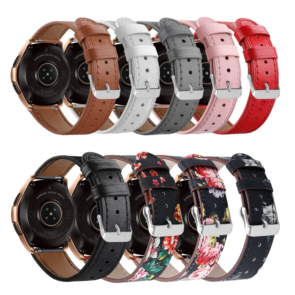 20 мм ремешок для часов из натуральной кожи для samsung Galaxy Watch 42 мм активный ремешок для gear S2 классический для часов huawei