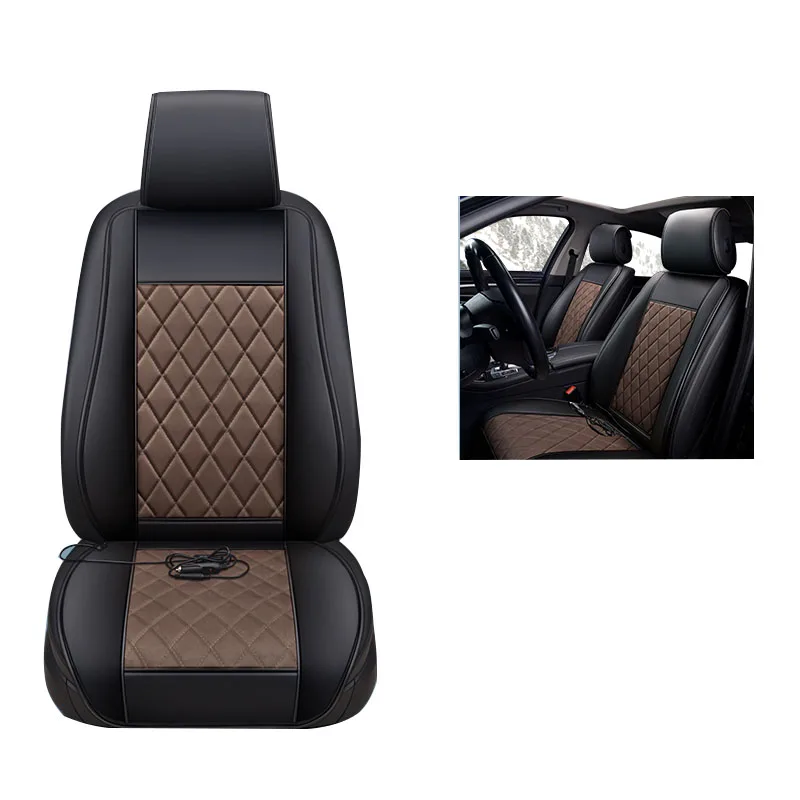 Brown Автомобильный нагревательный автокресло крышка авто аксессуары для Mitsubishi Asx Colt Eclipse Cross Galant Grandis L200 Lancer 9 10 Ex Ix X - Название цвета: Brown