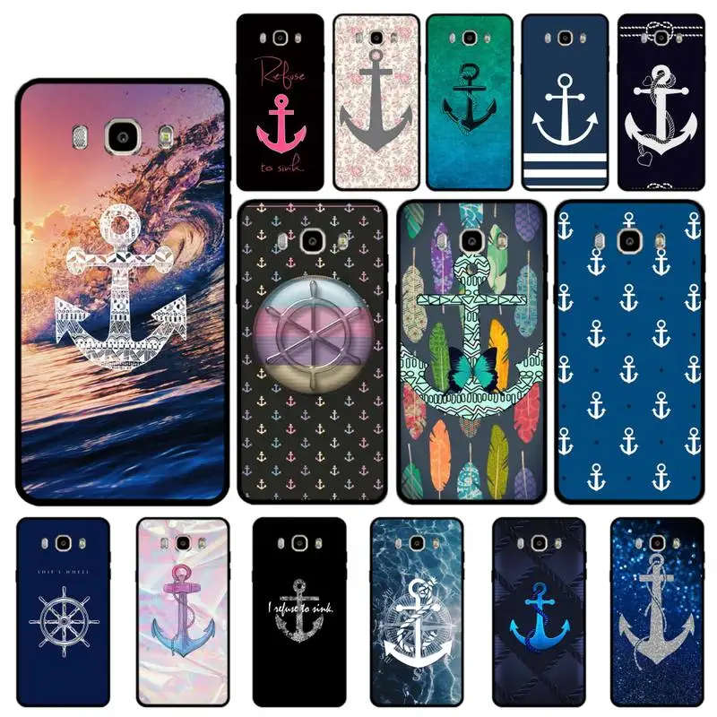 

Yinuoda Stripes Anchor Boat Ship Wheel Phone Case for Samsung J 4 5 6 7 8 prime plus 2018 2017 2016 J7 core
