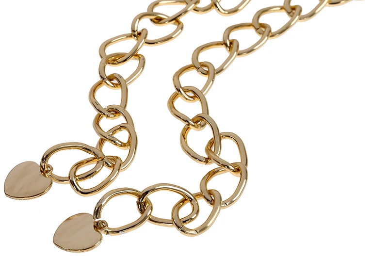 

Golden Sweet Simply Designed Metal Chain Waist Belt For Women Wide 2cm