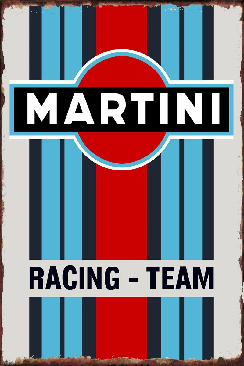 

Винтажный металлический знак MARTINI Racing, жестяная вывеска, жестяные пластины, декор для стен, декор для комнаты, ретро для художественного офо...
