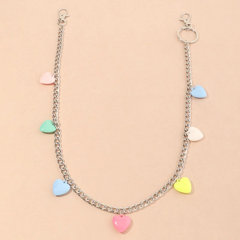 Цветной металлический брелок в форме сердца для женщин и девушек классный милый