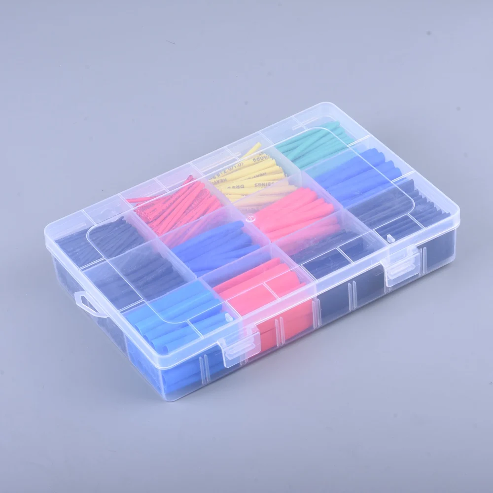 

free shipping 750pcs colours Polyolefin Shrinking Assorted 2：1 Heat Shrink Tube Wire Cable Insulated Sleeving Tubing Set