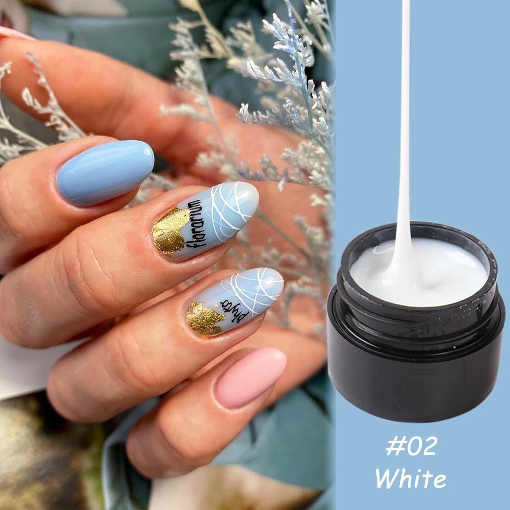 Гель-лак для ногтей Spider Web объемом 6 мл с черным и серебряным эластичным рисунком проволочной краской для декорирования ногтей, набор для маникюра FB1615.