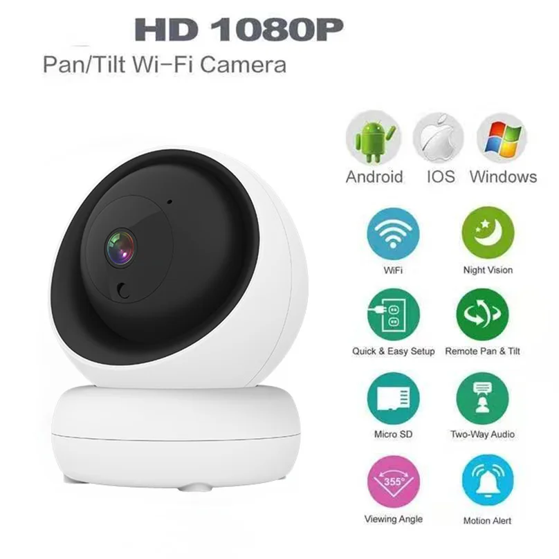

Smart Home Cameras Surveillance Wireless WiFi 1080P HD House Security Video PTZ IP Camera Two-way Audio Baby Monitor Cam