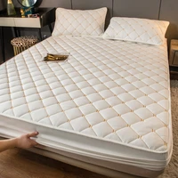 cotton thicken quilted mattress cover king queen bed fitted bed sheet anti bacteria mattress topper air permeable bed protector