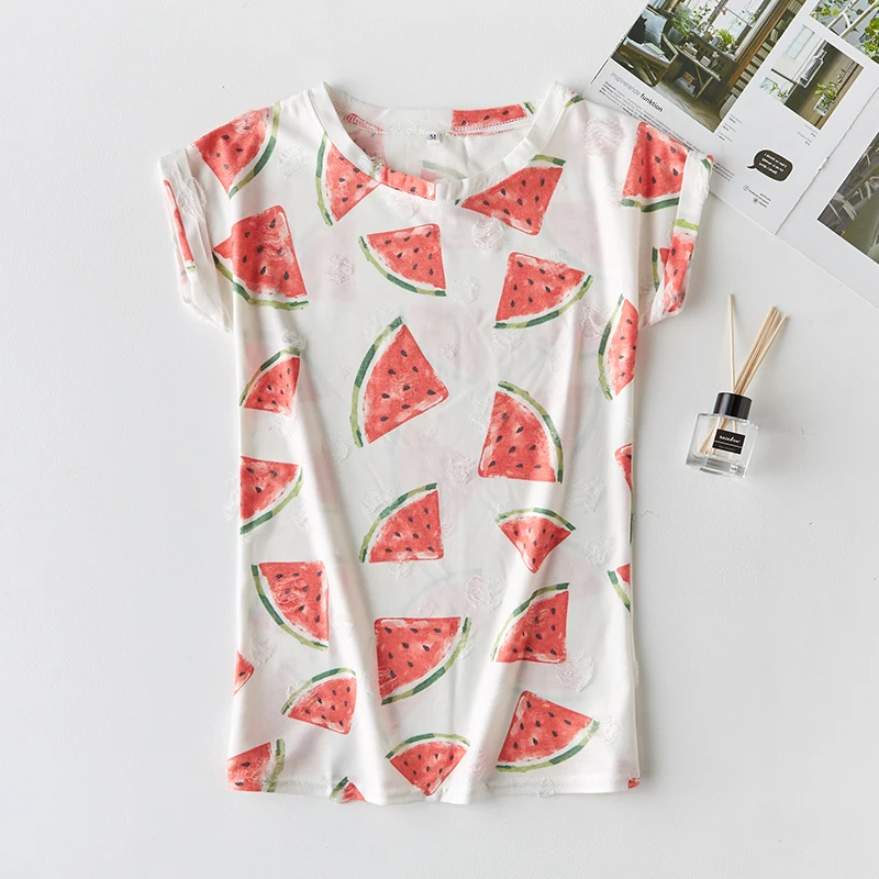 Новая повседневная рубашка с короткими рукавами женская футболка принтом