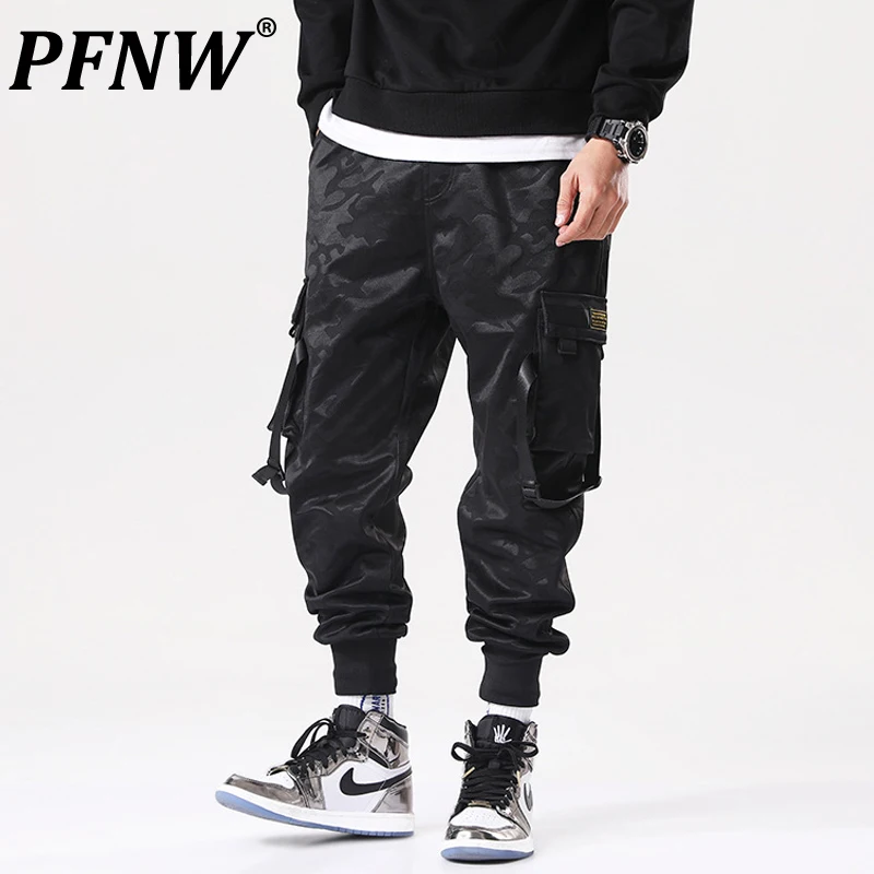 

Мужские брюки PFNW с несколькими карманами, повседневные брюки-султанки с эластичным поясом, камуфляжная уличная одежда в стиле панк, хип-хоп,...