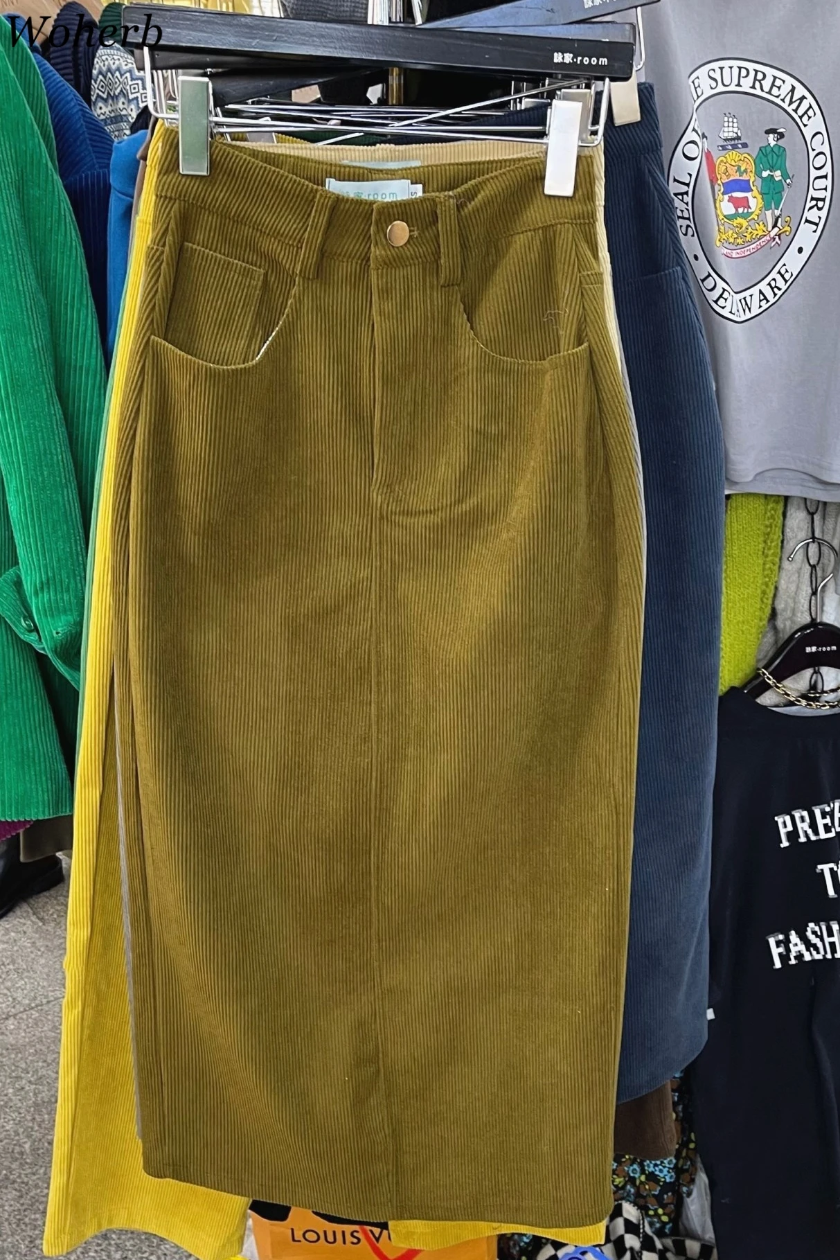 Женские винтажные юбки Woherb с завышенной талией приталенные Женская мода 2022