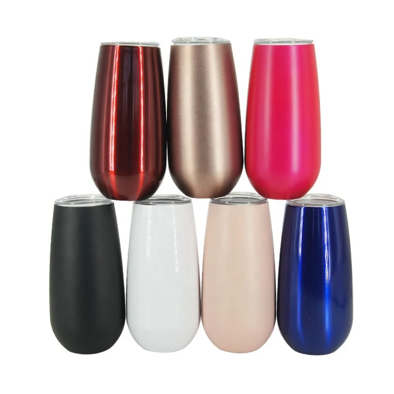 6oz Wine Tumbler Stainless Steel Glass Champagne Flutes Egg Cup Double Wall Vacuum Beer With Lids For Travel Portable | Дом и сад