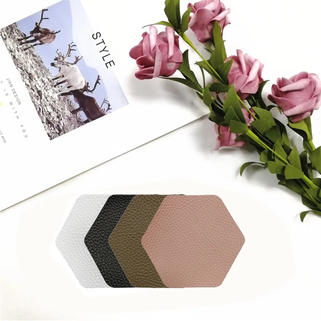 Модный креативный коврик из искусственной кожи с мраморным подстаканником для