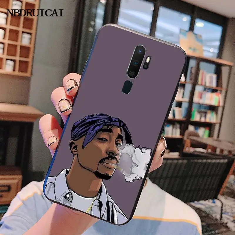 PENGHUWAN Rapper 2pac ТПУ Черный чехол для телефона Oppo A5 A9 2020 A11x A71 A73S A1K A83 | Мобильные