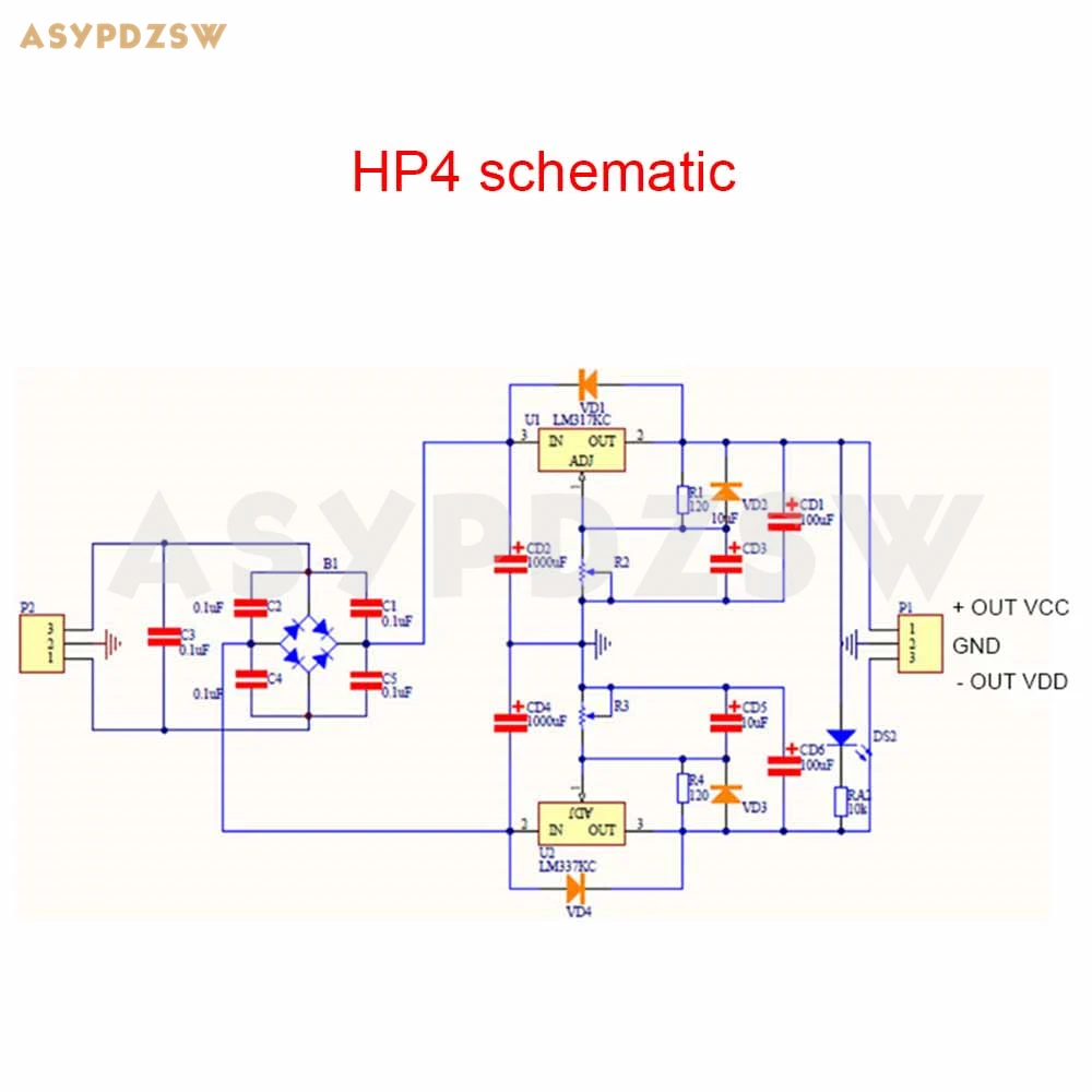 HP4 (LM317 LM337) регулируемый фильтрующий регулятор питания готовая плата блока |