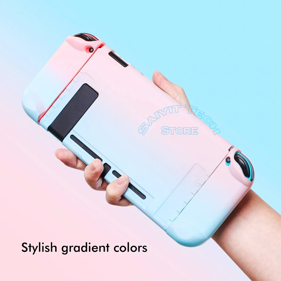 Розовый чехол для Nintendo Switch съемный ультратонкий цветной защитный жесткий из