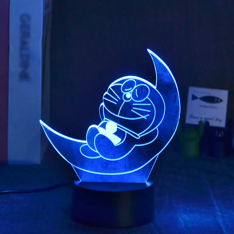 

Doraemon спокойной ночи 3d ночной Светильник приложение 16 Цвет Bluetooth Динамик в спальню лампы свободное переключение, для детей, специальное