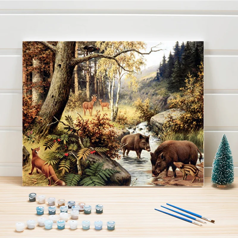 Картины по номерам животные картина маслом наборы для медведей рисунок холст DIY