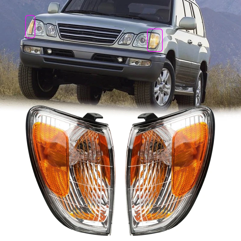 

CITALL 1 Pair Left and Right Front Bumper Turn Signal Corner Light Lamp Cover Shell Housing Fit For Lexus LX470 1998-2006 2007