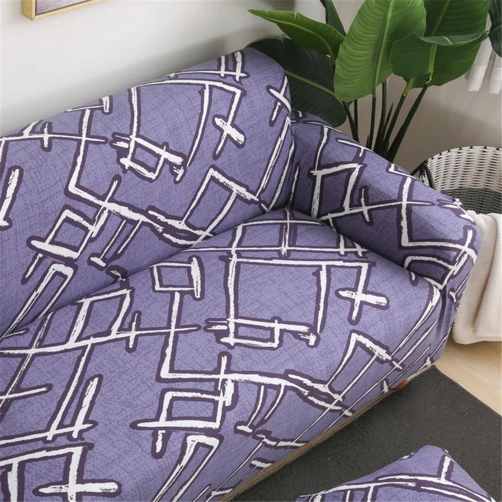 

Simple Geomety Slipcovers Anti-slip Elastic Sofa Cover for Living Room Couch Cover Furniture Protector Sofa Towel 1/2/3/4-Seater