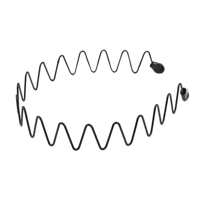 

ncmama Fashion Wave Mens Women Unisex Black Wavy Hair Head Hoop Band Sport Headband Hairband Hair Accessories