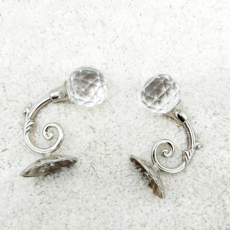 4 PCS Clear Crystal Curtain Holdbacks Wall Mounted Tassel Tieback Hook Drapery Tiebacks Clothes Coat Hat Towel Hanger Ho | Дом и сад