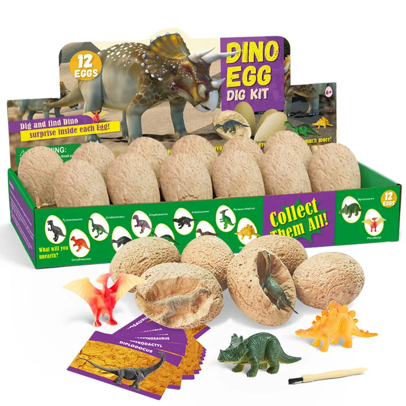 

12PCS DIY Dinosaur Egg Toys Novelty Digging Fossils Excavation Toys Kids Learning Educational Party Funny Gifts Toy For Girl Boy