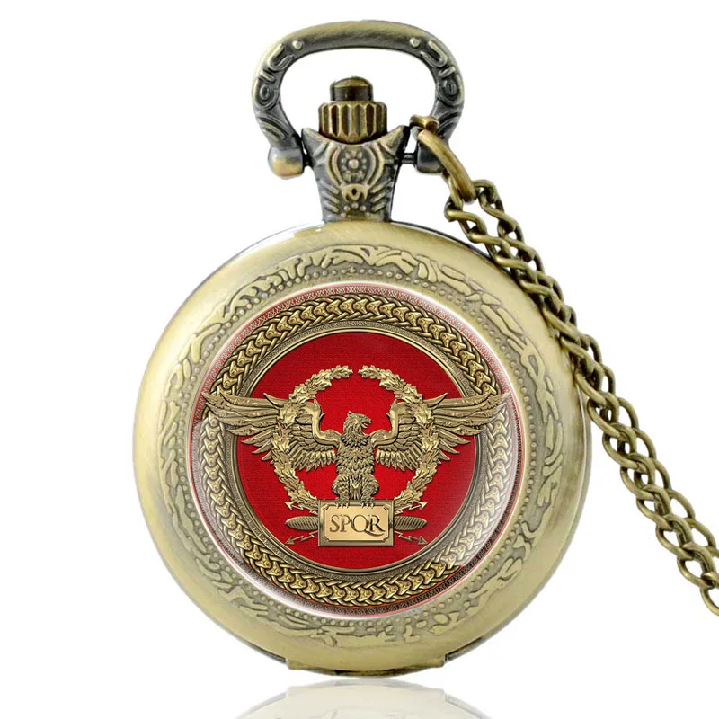 Черные классические римские стеклянные кварцевые карманные часы с кабошоном