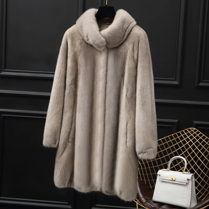 

Real Mink Fur Coat Female Luxury Natural Fur Jackets Winter Jacket Women Warm Long Coats Korean Outwear MY3922