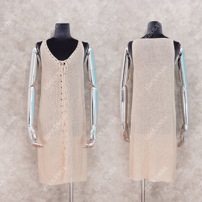 Вязаное крючком пляжное платье-накидка 2021 Пляжная туника парео купальный костюм