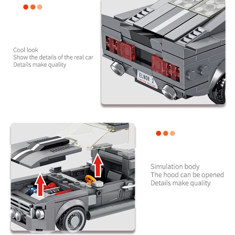 Креативный гоночный автомобиль Forded Mustang GT500 суперкар спортивный MOC наборы