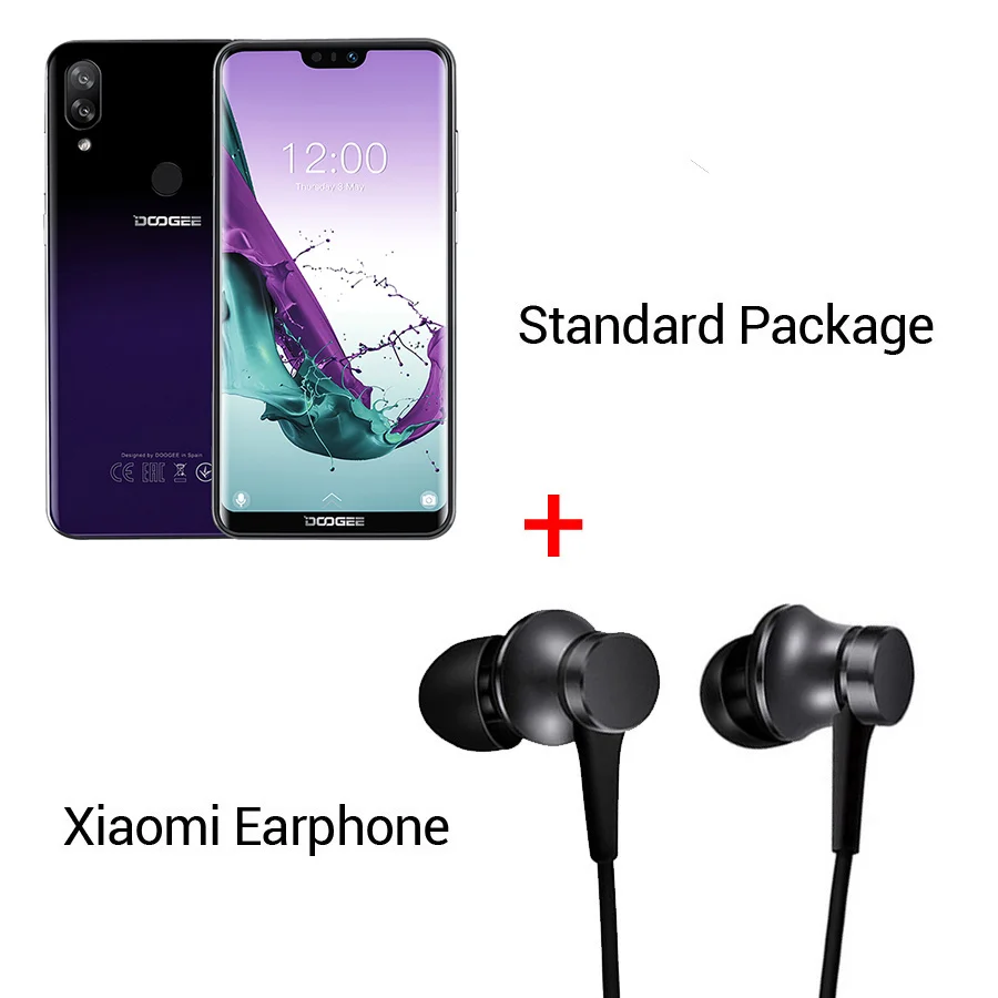 Purple n Earphone DOOGEE N10 мобильный телефон Octa Core, 3 Гб оперативной памяти, Оперативная память 32GB Встроенная память 5,84 дюймов FHD+ 19:9 Дисплей 16.0MP Фронтальная камера 3360 мАч Android 8,1 4glte - Цвет: Purple n Earphone