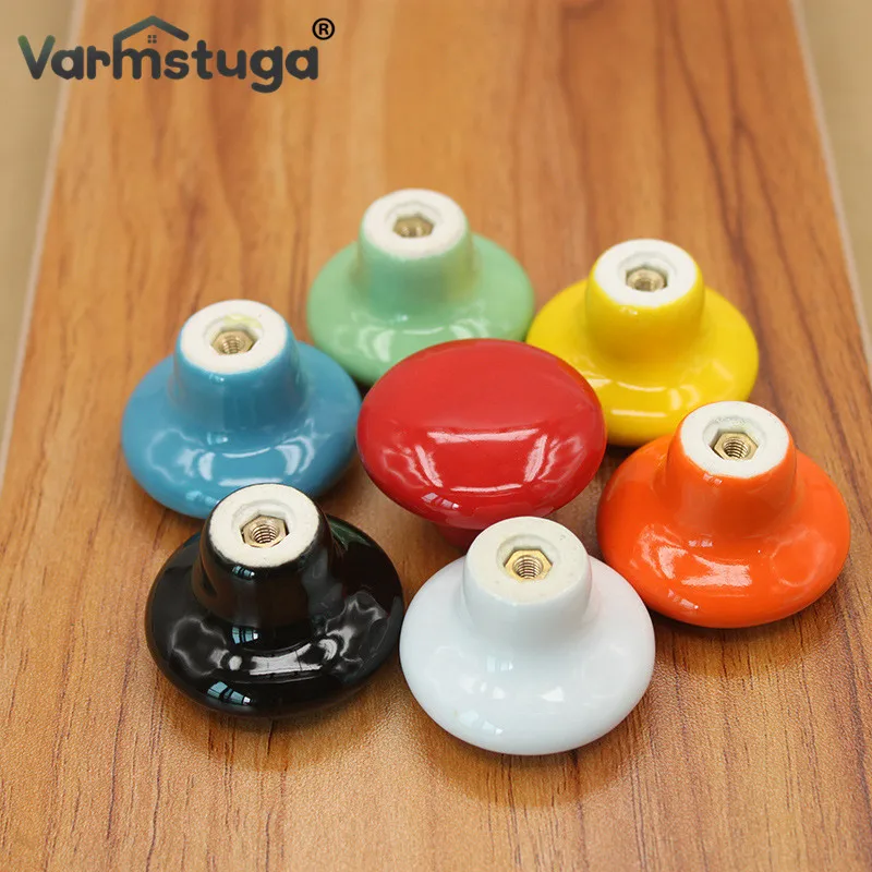 Керамическая ручка для шкафа VARMSTUGA Разноцветные детские ручки мебели ящиков -