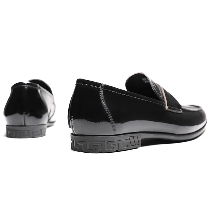 

Italian Designer Genuine Leather Men's Handmade Loafers Pointed Toe Slip on Patent Leather Comfortable Man Casual Shoes YMX734