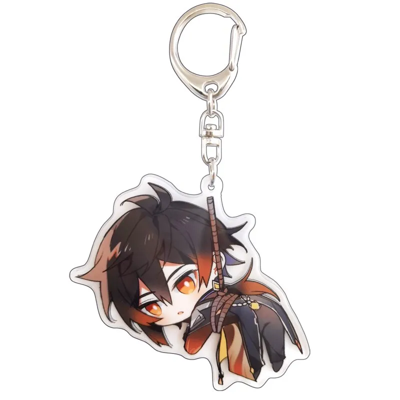 

Anime Genshin Impact Keychains keqing Venti Diluc Klee Hung Key Chain for Women Accessories Cute Bag Pendant Key Ring Jewelry