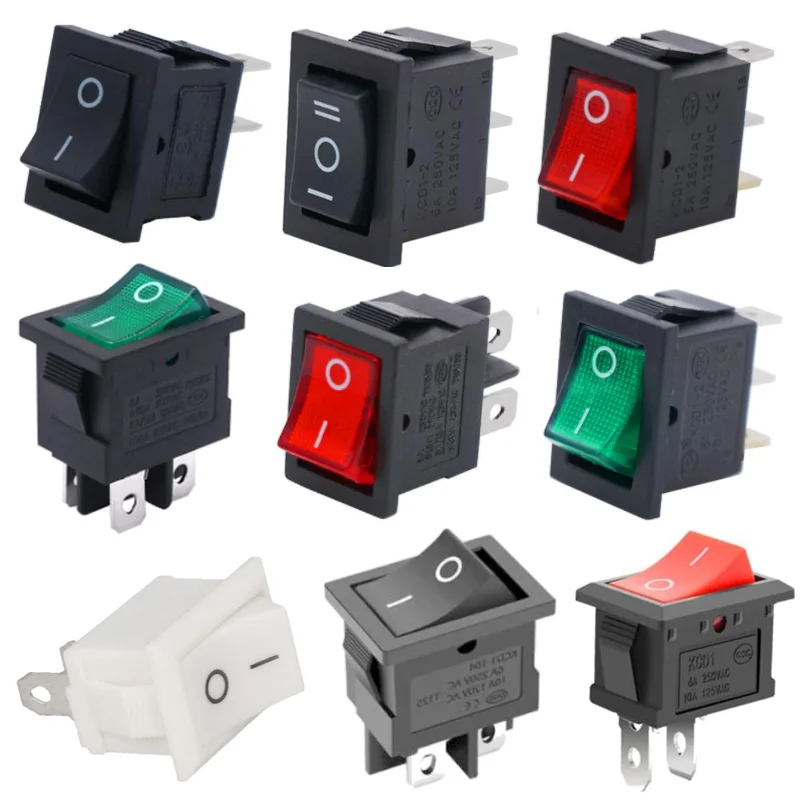 5 шт. KCD1 21*15 мм клавишный выключатель лодки 6A/250V 10A/125V AC 6/4/3/2 PIN защелкивающийся SPST