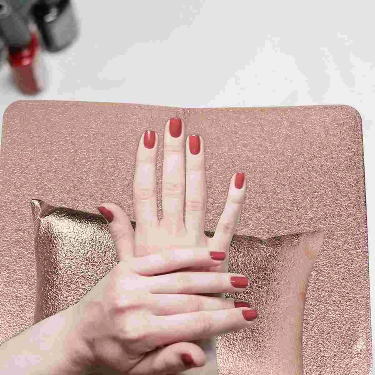 

2pcs PU Leather Nail Hand Rest Pad and Cushion Foldable Hand Arm Rest Pillow Holding Mat Manicure Accessories for Nail Salon