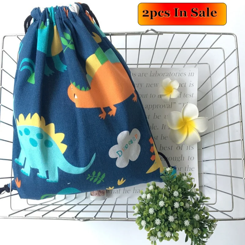 

Dropshipping Drawstring Bag 2pk For Sale CottonTravel Bag Organizer Toiletry Bag Case Clothes Backpack Women Drawstring Backpack