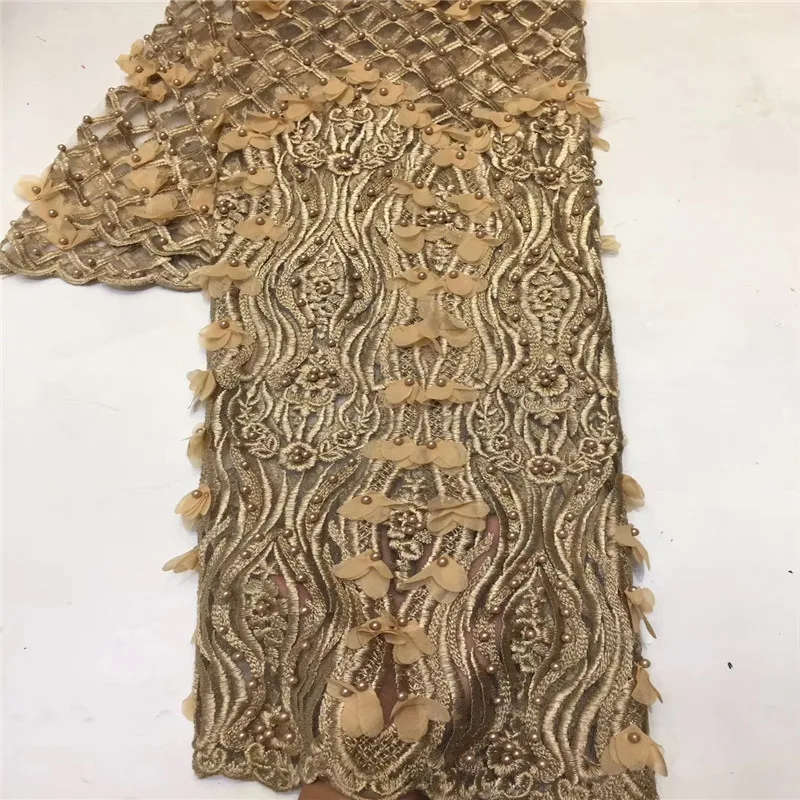 

NaXiu African sequins orange white Lace Fabric, green beads 3D Applique Lace for Wedding, Bridal Dress Tulle Lace Fabric