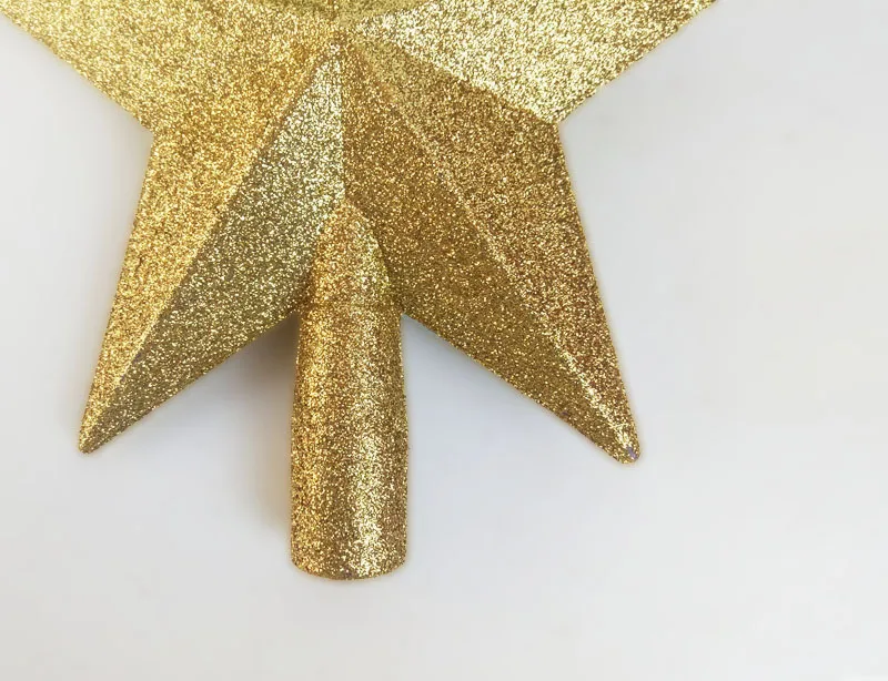 Рождественская елка звезда верхнее украшение 3D золото красный серебристый цвет