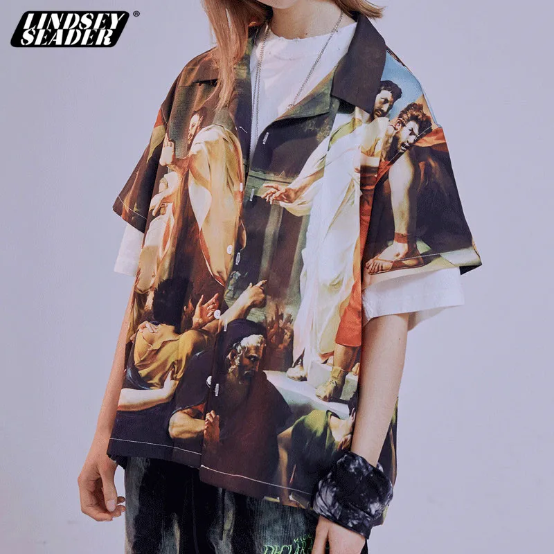 Мужская рубашка с короткими рукавами Lindsey Seader гавайская в стиле ренессанс