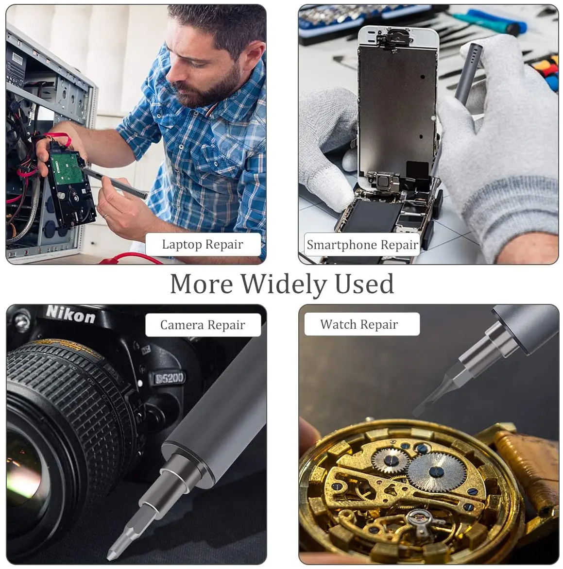 wozobuy portable cordless mini electric screwdriverwith 40 precision bitshandy repair tool for phone watch camera laptop free global shipping