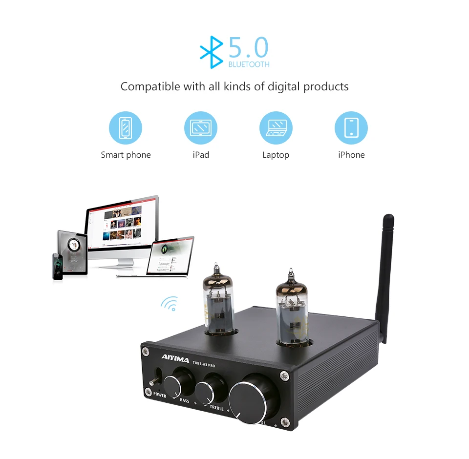 AIYIMA 6K4 вакуумный ламповый усилитель предусилитель Bluetooth 5,0 желчный предусилитель вакуумный трубчатый предусилитель с регулировкой тонов высоких частот