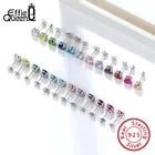 Серьги женские из серебра 925 пробы, с красным фиолетовым прозрачный циркониевый Кристальный, трендовые серьги-гвоздики, BE84-W