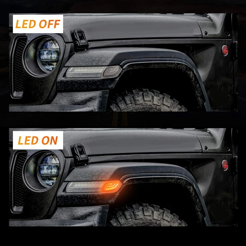 2 предмета светодиодные боковые габаритные фонари для Jeep Wrangler JL 2018 2019 переднее
