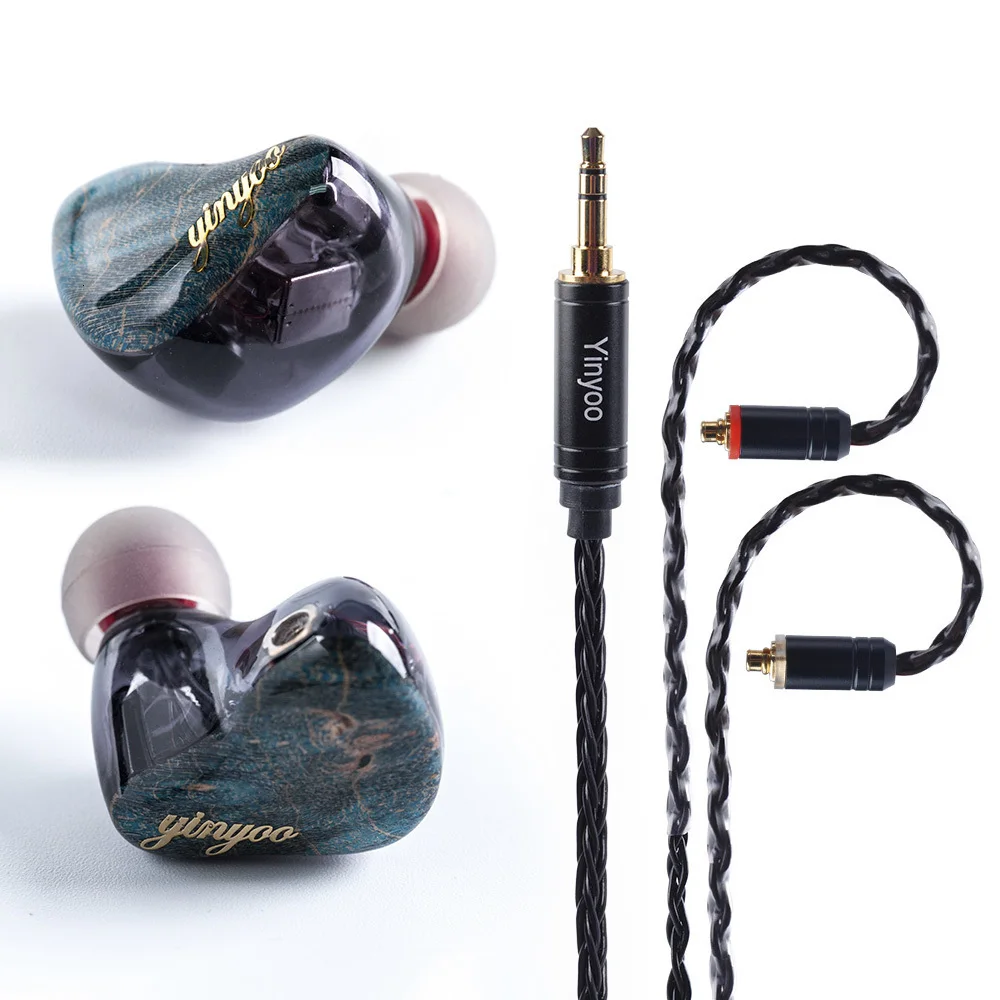 AK Yinyoo HX5 1DD+ 4BA гибридные наушники в ухо HIFI DJ монитор для бега спортивные наушники ушные вкладыши с заменяемым кабелем
