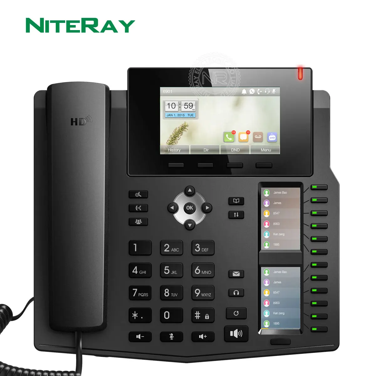 x6 ip phone enterprise desktop phone which with 2 intelligent dss key mapping color lcd voip telephone free global shipping