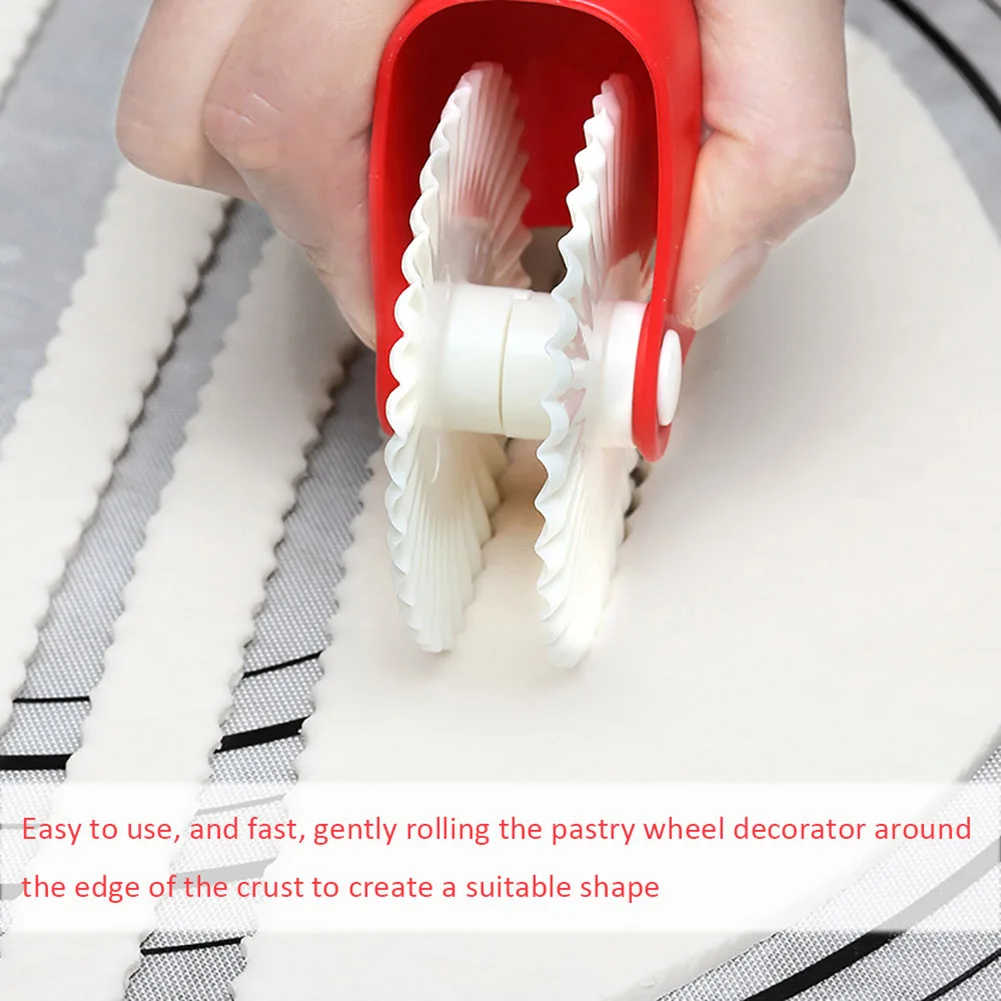 

Kitchen Pizza Pastry Lattice Cutter Pastry Pie Decor Cutter Plastic Wheel For Pie Noodle Roll Fancy Knife Baking Cutter Tools