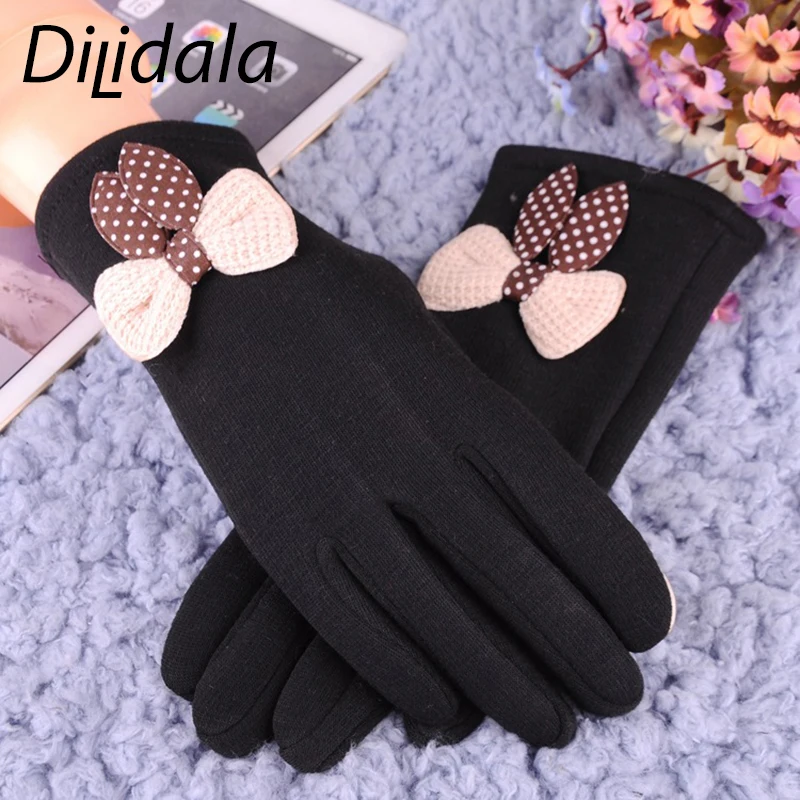 Dilidala зимние женские кашемировые перчатки новинка кроличья шерсть помпон милые