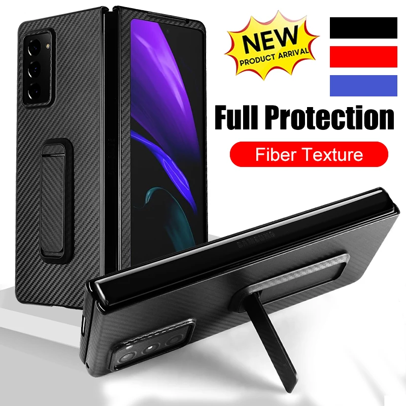 Funda de lujo con textura de fibra de carbono para Huawei Mate X2, carcasa trasera de cuero a prueba de golpes para Huawei Mate X2-0