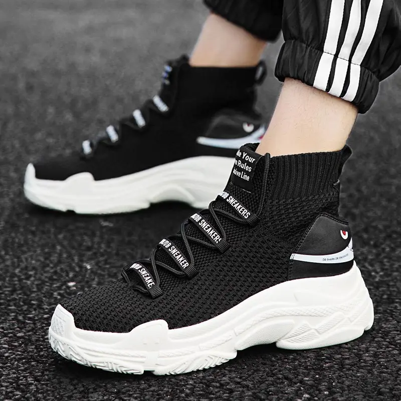 Размера плюс на плоской подошве Обувь платформе сезон лето кроссовки мужская